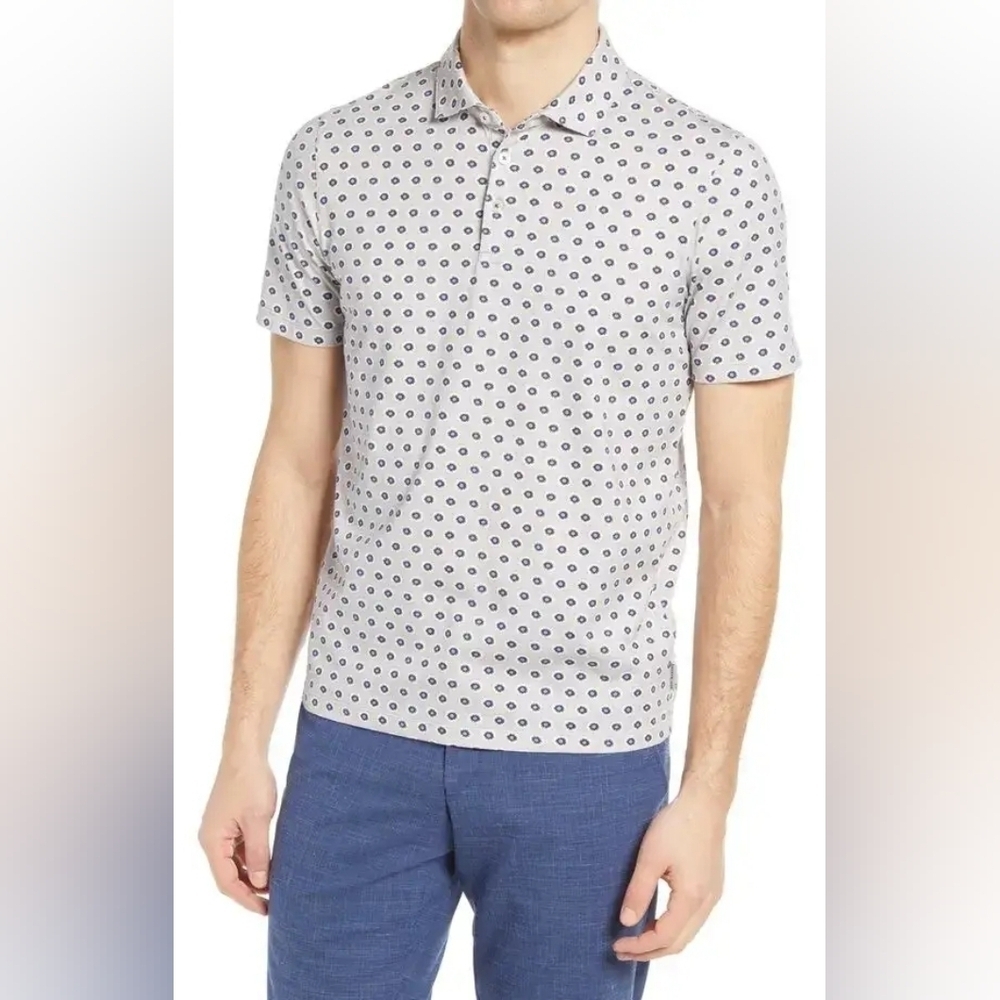 Ted Baker Patterned Edaname Collared Short Sleeve Polo Shirt
